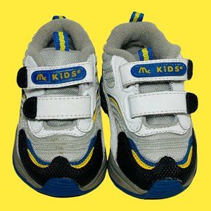 Vintage Deadstock McKids McDonald’s Hook & Loop Gray Blue Baby Sneakers Size 3